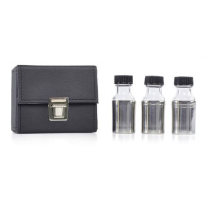 Butelki na oleje święte w etui, szklane w metalowej osłonie 3x30ml