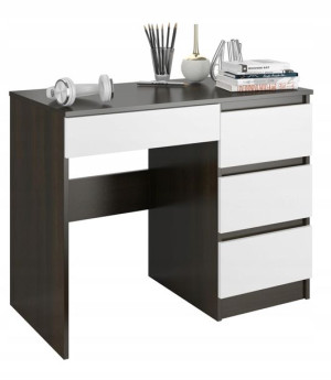 Biurko stolik 4 szuflady NN-34 MIX WENGE BIAŁY