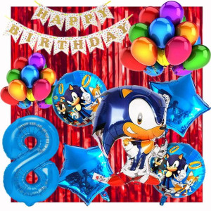 Zestaw Balonów Na 8 Urodziny Sonic 23szt