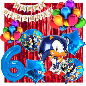Zestaw Balonów Na 6 Urodziny Sonic 23szt