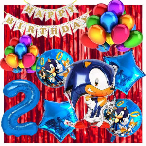 Zestaw Balonów Na 2 Urodziny Sonic 23szt