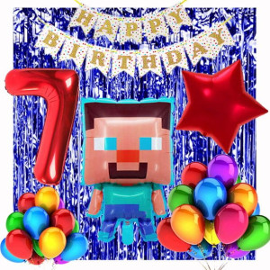 Zestaw Balonów Na 7 Urodziny Minecraft 20szt