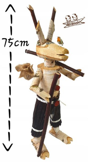 Brzozowa Figurka Ogrodowa Koziołek Matołek Wiklinowy Dekoracyjna Figurka