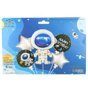Balony Zestaw Kosmonauta Happy Birthday 33", 5szt