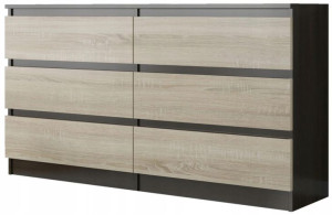 Komoda szafka 6 szuflad RR-120 WENGE MIX SONOMA