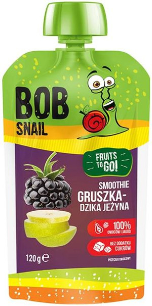 Smoothie owocowe gruszka dzika jeżyna Bez Cukru 120 g Bob Snail - przecier