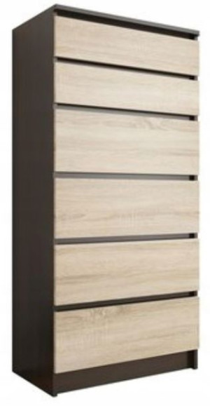 Komoda 6 szuflad duża 70cm RR-6 WENGE MIX SONOMA