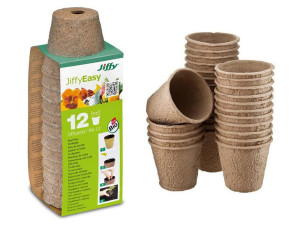 Doniczki torfowe do rozsad okrągłe 6cm 12szt JIFFY