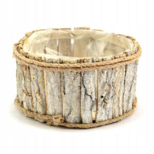 Doniczka osłonka drewniana 14x11cm fi 10,5cm