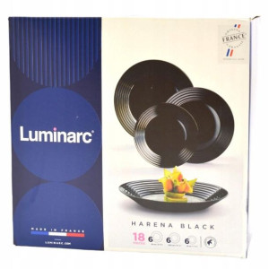 Serwis obiadowy Luminarc Harena czarna 18 elementó