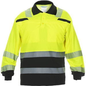 Koszulka polo Tanna z długim rękawem Trendy Hi-Vis żółto/czarna, rozmiar L