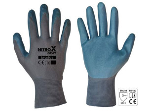 Rękawice ochronne NITROX GRAY nitryl r.8