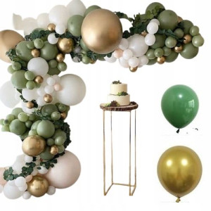 Balony Girlanda Balonowa Oliwka Złoto Konfetti Xxl