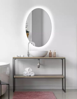 Lustro Owalne Podświetlane Led Elipsa 90x60 Loftowe