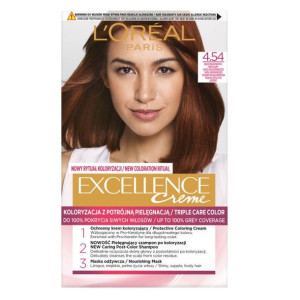 L'Oreal Excellence Creme farba do włosów 4.54 Brąz Mahoniowo-Miedziany