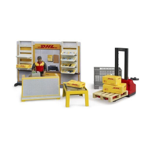 Sklep DHL z ręcznym wózkiem paletowym