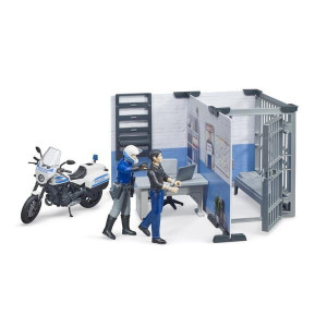 Posterunek policji z motocyklem policyjnym