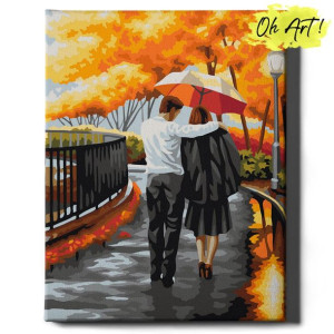 Obraz Malowanie po numerach 40x50 Cm / Para pod parasolem / Oh Art