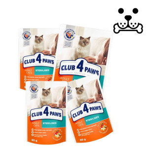 Zestaw karm dla kota Club 4 łapy sterelised 4x80g