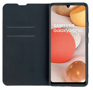 Etui Zamykane Do Samsung A42 5g + Szkło Czarny