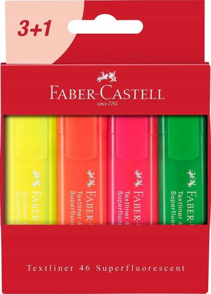 Zakreślacze FABER CASTELL 4 szt JAKOŚĆ zakreślacz