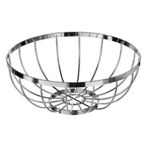 Koszyk Srebrny Metalowy Na Owoce 31cm Chrom