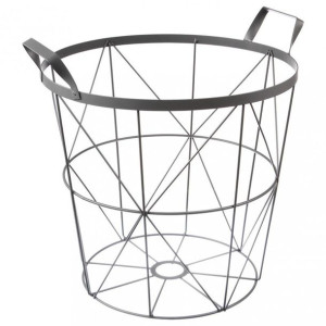 Koszyk Szary Metalowy Z Uchwytem H-36cm