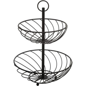 Koszyk Czarny Metalowy Na Owoce H-34cm