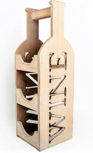 Stojak na wino drewno 3 butelki