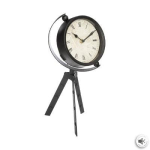 Zegar stołowy na trójnogu h-37 cm czarny LOFT