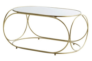 Stolik Ława Złoty Metalowy Marmur Top