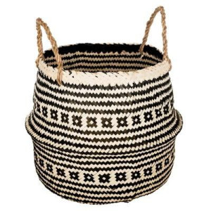 Kosz z trawy morskiej 35x30 cm, kolor czarny