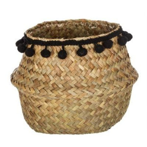 Kosz z trawy morskiej 16x14 cm, kolor czarny