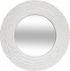 Lustro białe w szerokiej ramie 80 cm