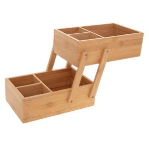 Organizer szkatułka pojemnik na kosmetyki bambus