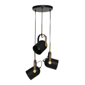 lampa wisząca x 3 "BIL" czarna, metalowa D12