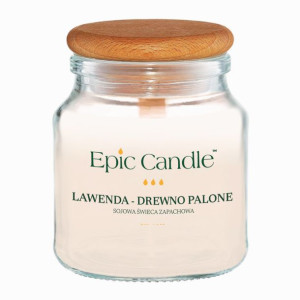 EpicCandle sojowa świeca zapachowa LAWENDA-DREWNO PALONE 200ml