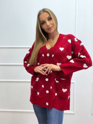 Kardigan w Serca Mojo Czerwony Uniwersalny