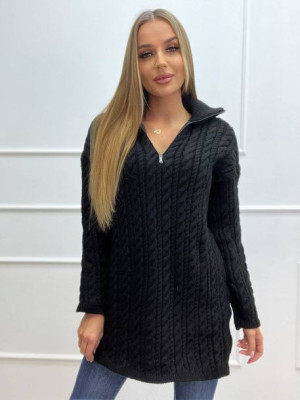 Sweter z Rozpinanym Golfem Berry Czarny Uniwersalny