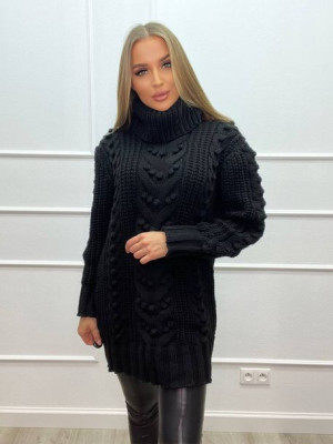 Sweter LUNA z Golfem Czarny Uniwersalny