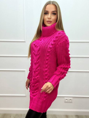 Sweter LUNA z Golfem Fuksja Uniwersalny