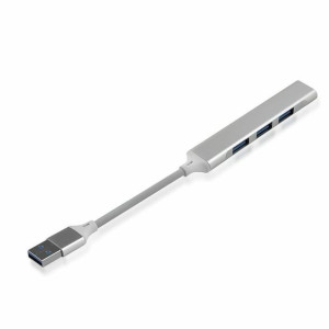 Adapter Hub 3xusb 2.0+1xusb 3.0 Biały/srebrny