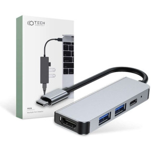Hub Adapter 2x Usb-a Hdmi Usb-c V2-hub 4w1 Usb-c Grey