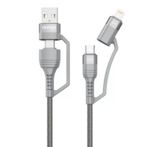 Kabel Dudao 4w1 Usb-c Pd/usb - Usb-c/lightning 1m Szary (l20xs)