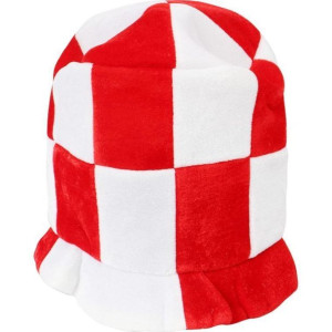 Czapka Kibica Cylinder Czapka Biało-czerwona