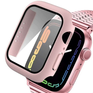 Obudowa Alogy 2w1 Nakładka + Szkło Do Apple Watch 7 45mm Różowa