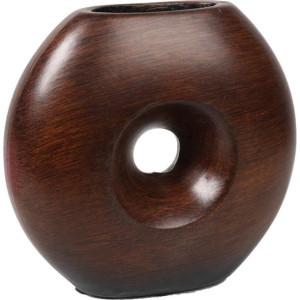 Wazon Ceramiczny Brązowy Okrągły Ozdoba