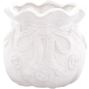 Wazonik Sakiewka Białyy Ozdoba Ceramiczna Wazon