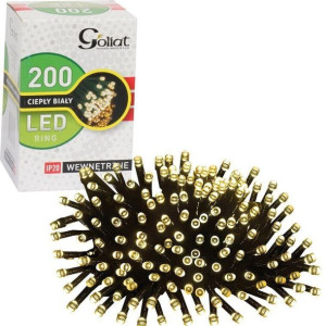Lampki Choinkowe 200 Led Ciepłe Białe Wewnętrzne W Ringu