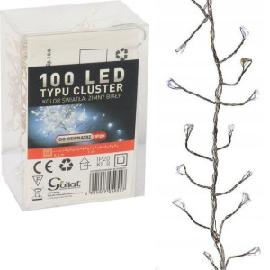 Lampki Choinkowe 100 Led Typu Gąsienica W Kolorze Zimny Biały Na Baterie